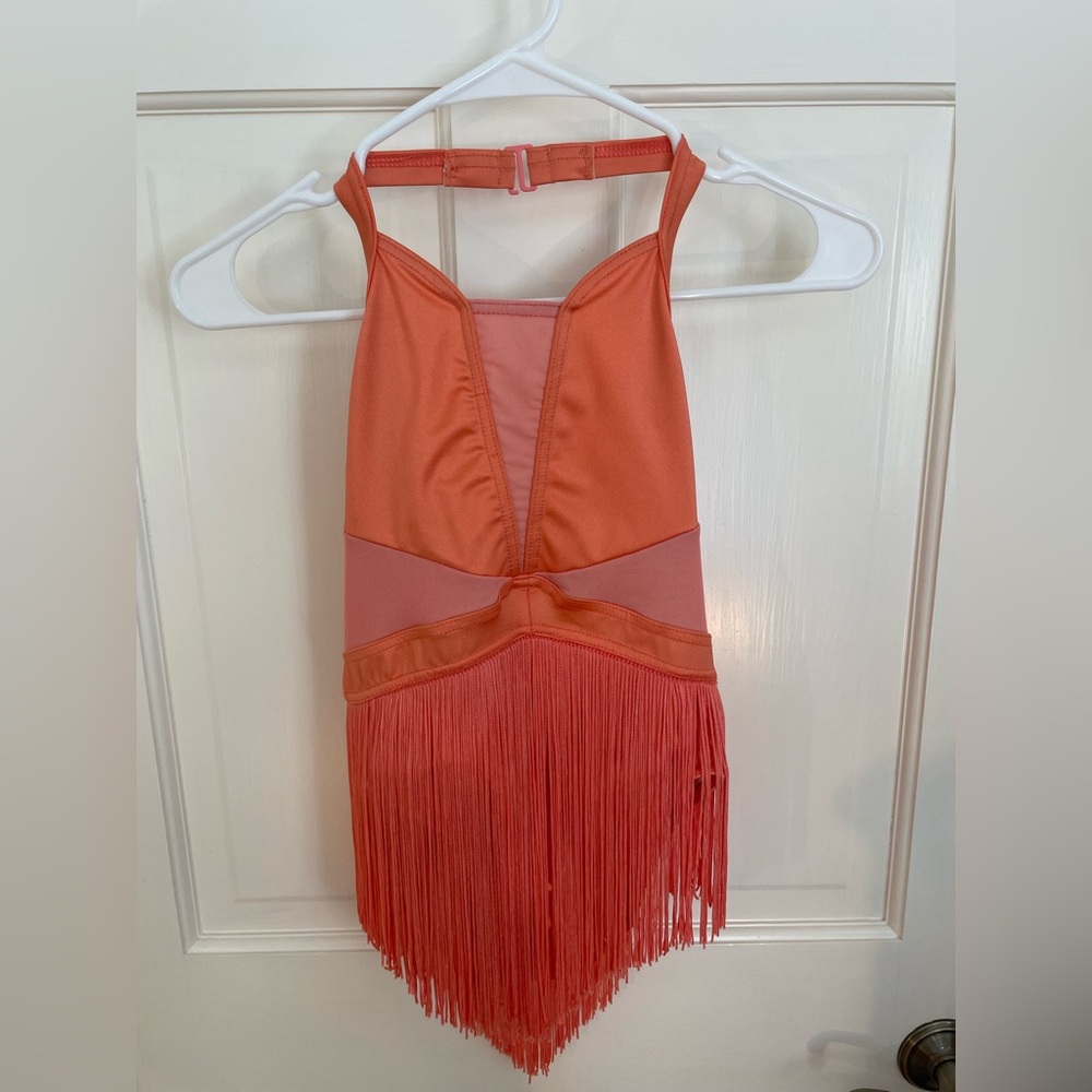 Balera Orange Fringe Dance Costume